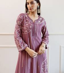 Women Printed Regular Beads and Stones Kurta with Trousers