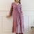 Women Printed Regular Beads and Stones Kurta with Trousers