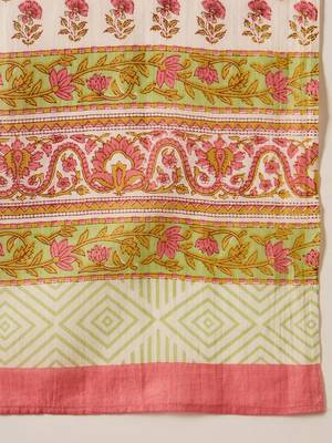 Women Floral Printed Regular Pure Cotton Kurta with Trousers & With Dupatta 7