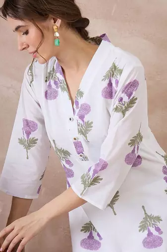 Women Floral Printed Regular Pure Cotton Kurta with Trousers