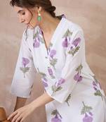 Women Floral Printed Regular Pure Cotton Kurta with Trousers