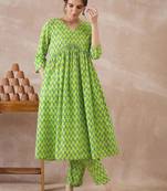 Women Ethnic Motifs Printed Regular Pure Cotton Kurta with Trousers