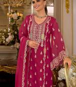 Ethnic Motifs Embroidered Zari Kurta with Trousers & Dupatta