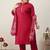 Plus Size Ethnic Motifs Regular Thread Work Kurta with Trousers & With Dupatta