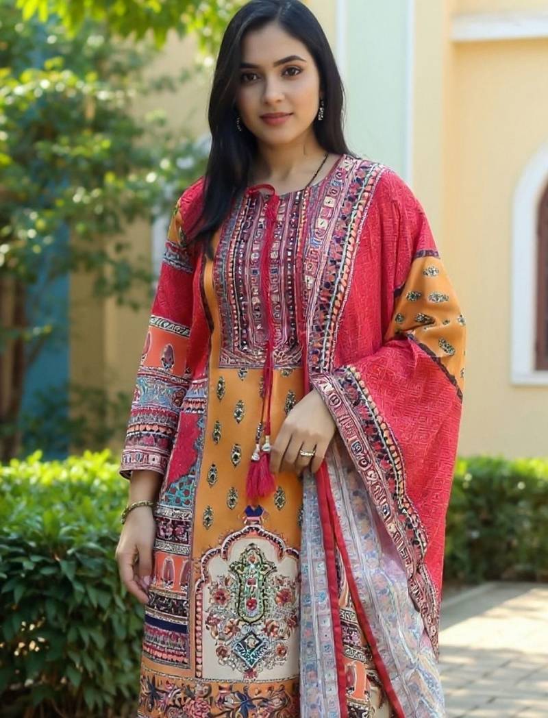Women Ethnic Motifs Printed Kurta with Trousers & Dupatta
