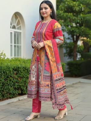 Women Ethnic Motifs Printed Kurta with Trousers & Dupatta 3