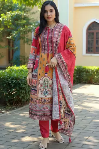 Women Ethnic Motifs Printed Kurta with Trousers & Dupatta