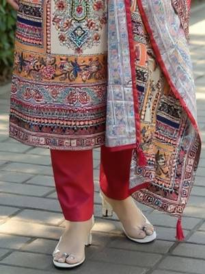Women Ethnic Motifs Printed Kurta with Trousers & Dupatta 6