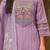 Women Floral Yoke Design Thread Work Linen Kurta with Trousers & With Dupatta