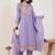 Floral Embroidered Thread Work Pure Cotton Straight Kurta With Trousers & Dupatta