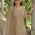 Floral Yoke Design Sequnnied Straight Kurta With Trousers & Dupatta