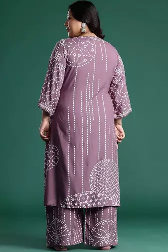 Plus Size Ethnic Motifs Printed Regular Kurta with Palazzos