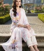 Women Floral Printed Regular Linen Kurta with Trousers & With Dupatta