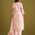 Floral Printed V Neck Linen Kurta With Trousers & Dupatta