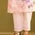 Floral Printed V Neck Linen Kurta With Trousers & Dupatta