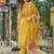 Floral Embroidered Round Neck Thread Work Kurta With Trousers & Dupatta