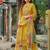 Floral Embroidered Round Neck Thread Work Kurta With Trousers & Dupatta