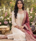 Women Ethnic Motifs Embroidered Regular Kurta with Trousers & With Dupatta