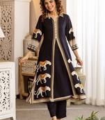 Women Ethnic Motifs Printed Layered Kurta with Trousers