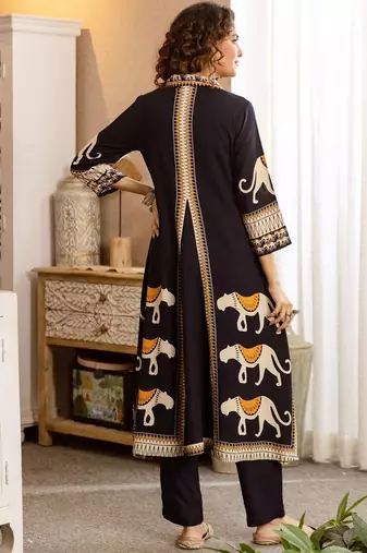 Women Ethnic Motifs Printed Layered Kurta with Trousers