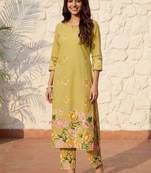 Women Floral Printed Regular Pure Cotton Kurta with Trousers