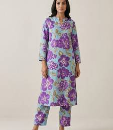 Women Floral Printed Regular Pure Cotton Kurta with Trousers