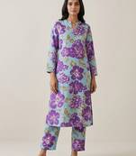 Women Floral Printed Regular Pure Cotton Kurta with Trousers