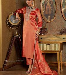 Women Ethnic Motifs Embroidered Regular Sequinned Liva Kurta with Trousers & With Dupatta