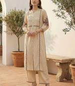 Women Ethnic Motifs Embroidered Regular Thread Work Kurta with Palazzos
