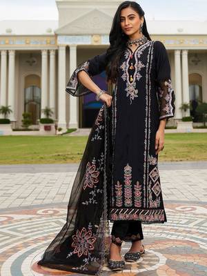 Women Ethnic Motifs Embroidered Regular Thread Work Kurta with Trousers & With Dupatta 7