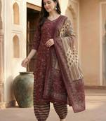 Women Floral Printed Regular Pure Cotton Kurta with Patiala & With Dupatta
