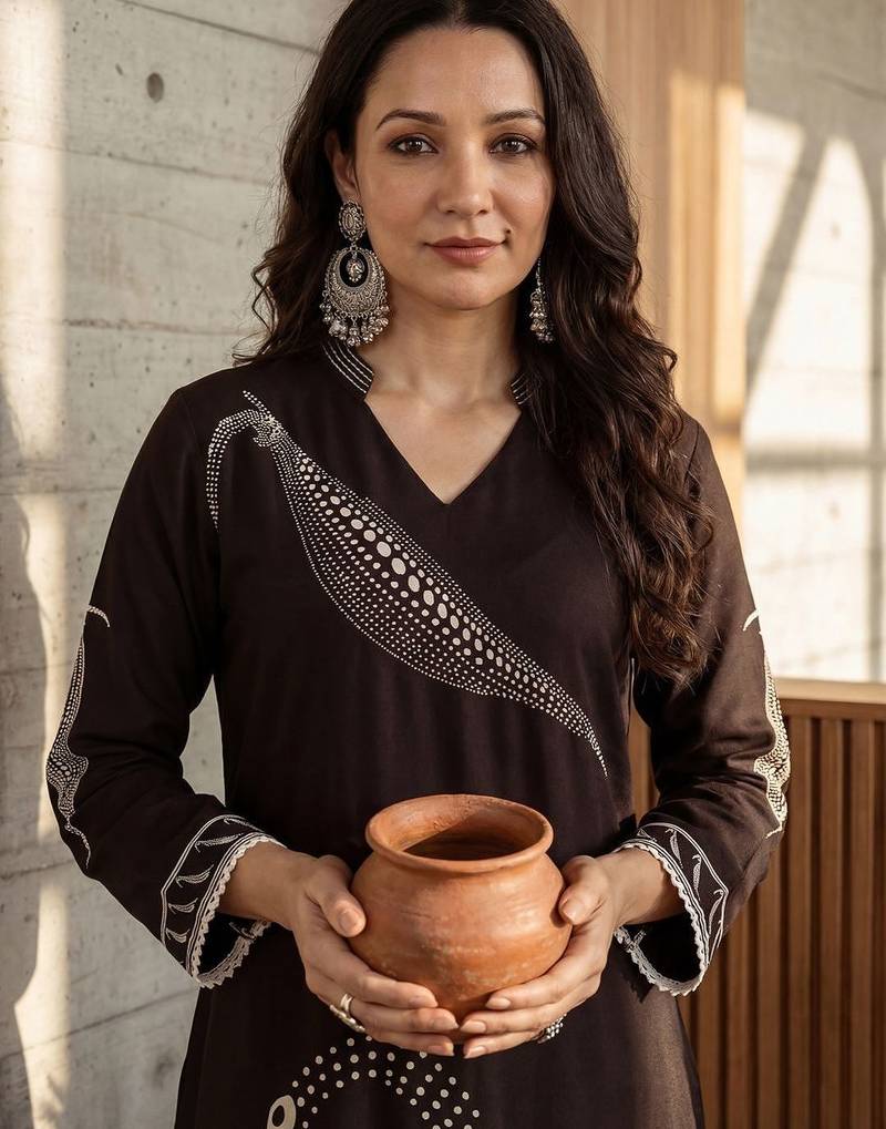 Women Ethnic Motifs Embroidered Regular Thread Work Kurta with Trousers