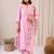 Women Floral Regular Thread Work Kurta with Trousers & With Dupatta