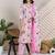 Women Floral Printed Regular Thread Work Pure Cotton Kurta with Trousers & With Dupatta