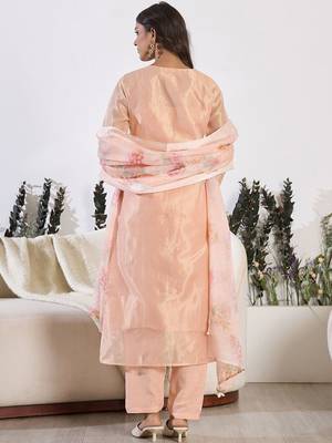 Women Floral Embroidered Regular Thread Work Pure Cotton Kurta with Trousers & With Dupatta 6