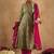 Women Ethnic Motifs Printed Regular Thread Work Pure Cotton Kurta with Trousers & With Dupatta