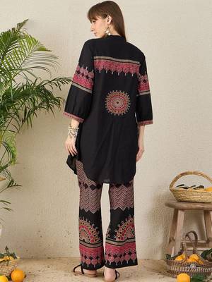 Women Ethnic Motifs Regular A-Line Pure Cotton Kurta with Palazzos Kurta Sets 5