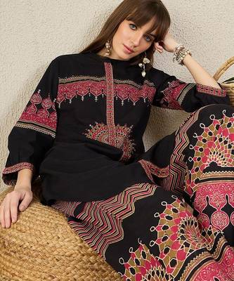 Women Ethnic Motifs Regular A-Line Pure Cotton Kurta with Palazzos Kurta Sets 6