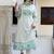 Floral Printed V-Neck Pleated Pure Cotton A-Line Kurta With Trouser And Dupatta