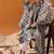 White Floral Printed V-Neck Straight Kurta with Trousers & Dupatta