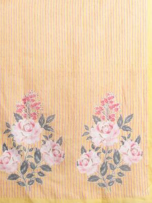 Floral Printed Thread Work Pure Cotton Kurta with Trousers & Dupatta 5