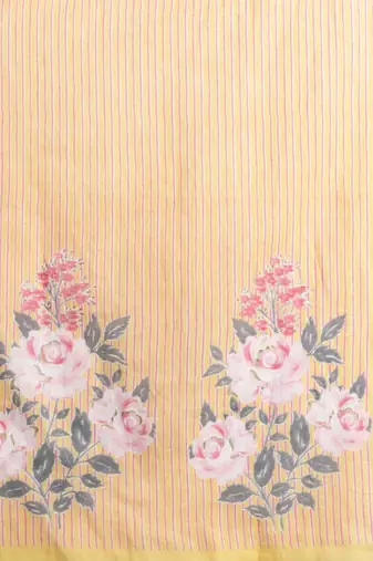 Floral Printed Thread Work Pure Cotton Kurta with Trousers & Dupatta