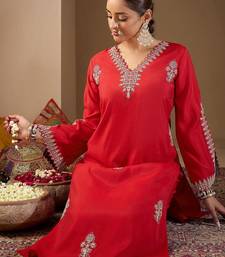 Women Ethnic Motifs Embroidered Regular Sequinned Kurta with Trousers
