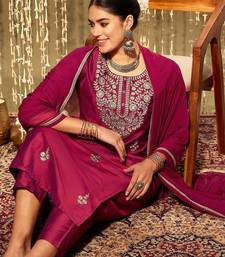 Ethnic Motifs Embroidered Zari Straight Kurta With Trousers & Dupatta