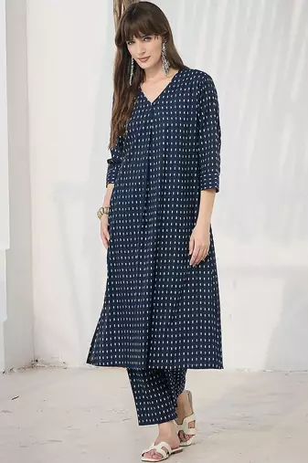 Women Printed Regular Pure Cotton Kurta with Trousers