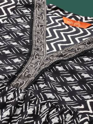 Ethnic Motifs Printed A-Line Pure Cotton Kurta with Trousers 7