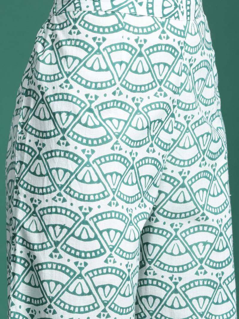 Floral Printed Pure Cotton Kurta with Trousers & With Dupatta