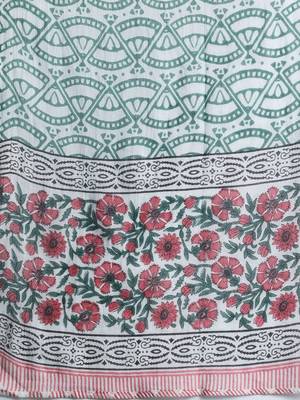 Floral Printed Pure Cotton Kurta with Trousers & With Dupatta 4