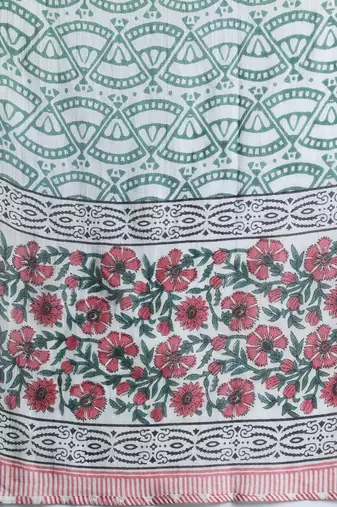 Floral Printed Pure Cotton Kurta with Trousers & With Dupatta