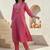 Women Regular Thread Work Kurta with Trousers